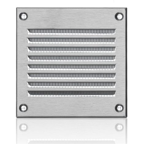 100x100mm Grille de Ventilation en Acier Inoxydable avec Moustiquaire - Grilles d'aération Métallique (1/5)