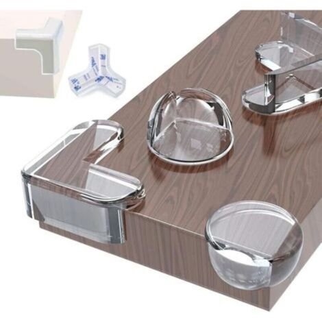 Lot de 15 protections de coins autocollantes pour meubles et tables en verre, film de protection souple pour bords de table, idéal pour protéger contre les blessures (1/4)