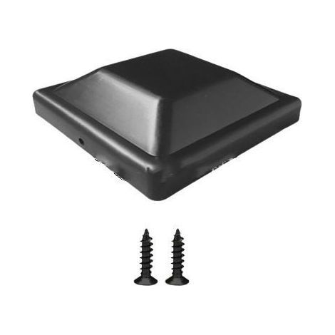 Capuchons pour poteaux 9x9 cm en fonte d’aluminium de qualité Avec vis en acier inoxydable Pyramide Chapeau/Embout (4, noir) (1/5)