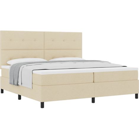 Maison Exclusive - Boxspringbett mit Matratze Creme 200 x 200 cm