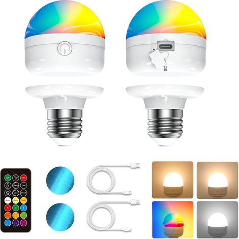 Ampoule Rechargeable E27 Magnétique RGB 7W 2 Pack (1/5)