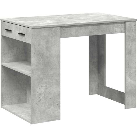 Bureau,Table de travail,Table d'étude avec tiroir et étagère gris béton bois d'ingénierie CFW71667 (1/5)
