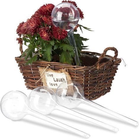 8cm Pack of 4 Double Week Watering System Balls, Retractable, Transparent PVC Plastic Plant Watering Balls (1/5)