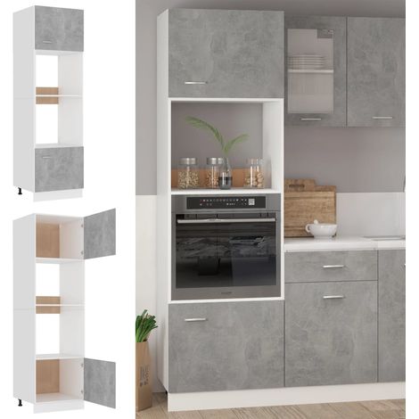 Maison Exclusive - Mobile per Microonde Grigio Cemento 60x57x207 cm Multistrato