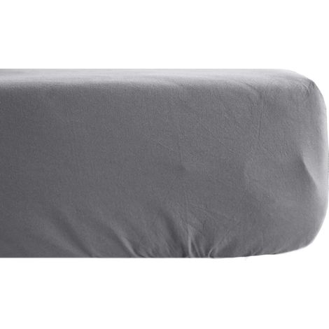 Drap housse uni percale de coton MANOIR Bonnet de 35 cm 80x200 cm (1/5)