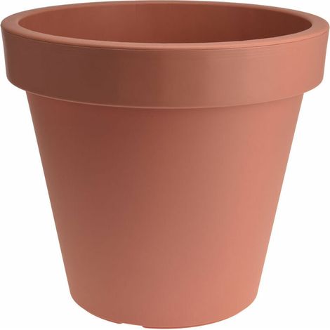 Jardinière en plastique M moyenne - 38 cm/Terracotta - Jardinière ronde pour l'extérieur et l'intérieur