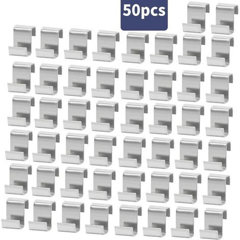 Lot de 50 clips en Z pour vitres de serre en acier inoxydable - Clips de fixation en Z pour serre, vitres, accessoires de rechange (1/4)