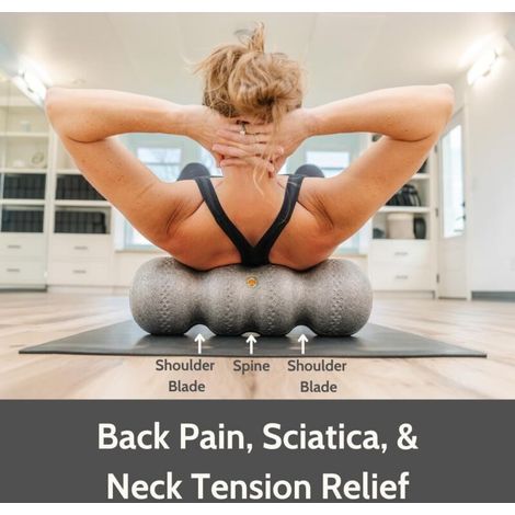 Rouleau de massage en mousse de qualité supérieure pour la flexibilité, la récupération musculaire, le massage du dos et du cou et les exercices (noir)