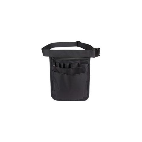 Borsa multifunzionale per infermieri, borsa porta attrezzi con cintura regolabile, porta attrezzi nero, borsa portaoggetti per accessori da infermiere e giardiniere (nero, 25 x 18 cm) - Crezuo