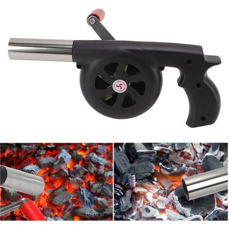 Souffleur à charbon de bois pour barbecue à manivelle, souffleur portable pour barbecue (1/5)