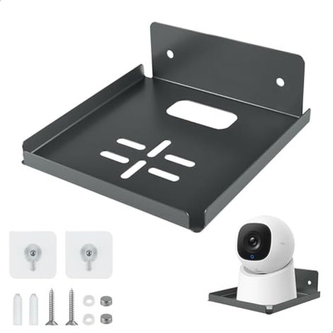 Support pour caméra de surveillance Tapo avec fixation adhésive, sans perçage, montage mural pour salon, chambre, entrée, 1 pièce, noir (1/5)