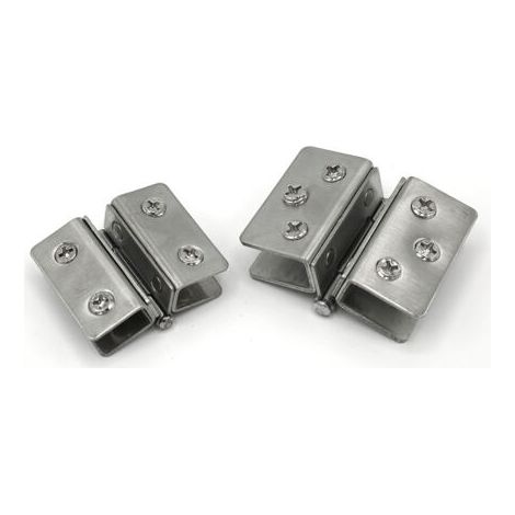 BUNTHAUS Charnières de porte à clip Charnières de fixation murale en acier inoxydable pliantes à 180 degrés, 7-11 mm d'épaisseur adaptative, 2 pièces (1/5)