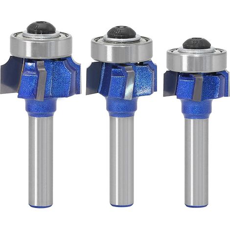 3 Stk. Kantenfräser, 8 mm Schaft, Eckfräser mit 4 Zähnen R1/R2/R3, für Kantenschneider, zum Schneiden von Kanten (3) (1/5)