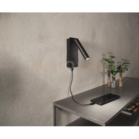 APPLIQUE TELESCOPE A LED NERO 3000K 270LM 3W ORIENTABILE