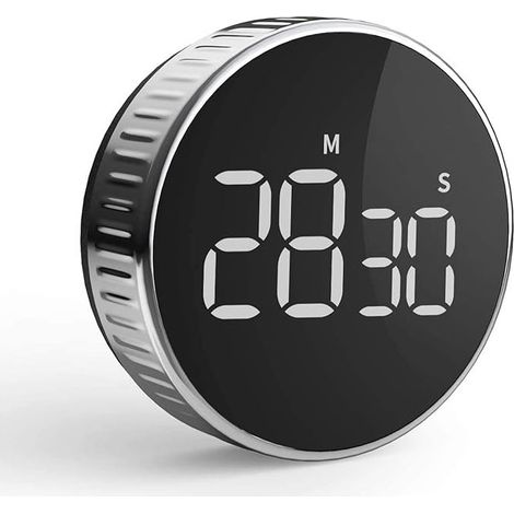 Minuteur de Cuisine, Compte à Rebours Kitchen Timer pour Cuisine Cuisson Classe Formation, Minuterie Aimanté Numérique Affichage LCD, Commande de Rotation, Outil de Gestion du Temps (1/5)