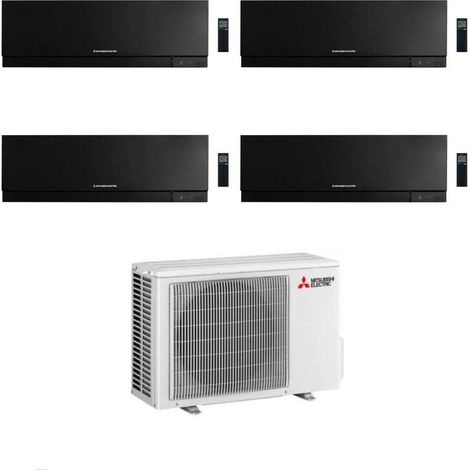 Mitsubishi Climatizzatore Quadri Split Kirigamine Zen MSZ-EF Nero 9+9+9+15 con MXZ-4F80VF Inverter R32 WiFi Classe A++