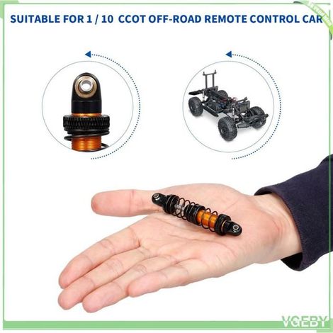 Fafeicy amortisseur de voiture tout-terrain Amortisseur en métal réglable de 70mm, 4 pièces, pour jeux electrique 70mm/2,8 pouces (1/5)