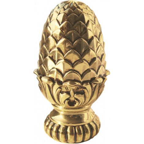 Pomme de pin Gamme prestige - Hauteur 125mm Øbase 50mm Largeur 63mm - Laiton patiné - À visser - DECO FER FORGE