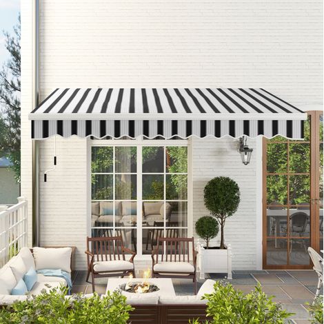 store banne manuel protection UV aluminium blanc HAVRYA (1/5)