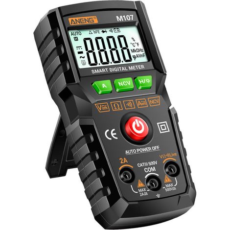 Multimètre M107 TRMS 4000 pts noir sans pile (1/5)