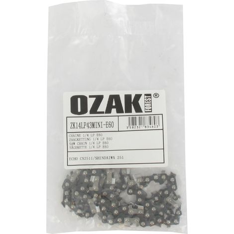 Chaîne de tronçonneuse semi carrée 1/4" 043 (1,1mm) mini 60 entraîneurs OZAKI ZK14LP43MINI-E60