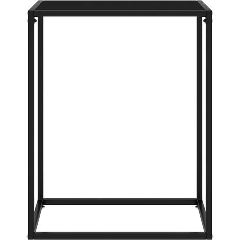 Table console，Table d'appoint，Bout de canapé，Meuble d'entrée Noir 60x35x75 cm Verre trempé