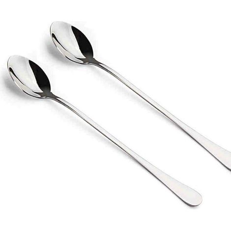 Trade Shop - SET 2 CUCCHIAI CUCCHIAI MIT PALETTA LUNGO 20 CM FÜR COCKTAIL GELATO -