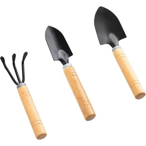 Outils de jardinOutils de jardin - Kit de jardinage 3 pièces - Mini-kit d'outils pour jardins d'intérieur - Petit râteau miniature - Pelle - Accessoires de jardin (1/5)