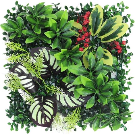 Fuleadture Panel de pared de césped artificial, plantas verdes, toque realista, decoración de pared para cercas de madera. Decoración de bodas para el hogar. (1/5)