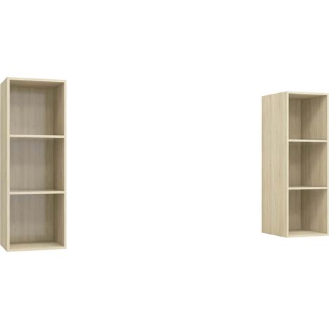 vidaXL Muebles de salón de pared 2 pzas madera ingeniería roble Sonoma (1/2)
