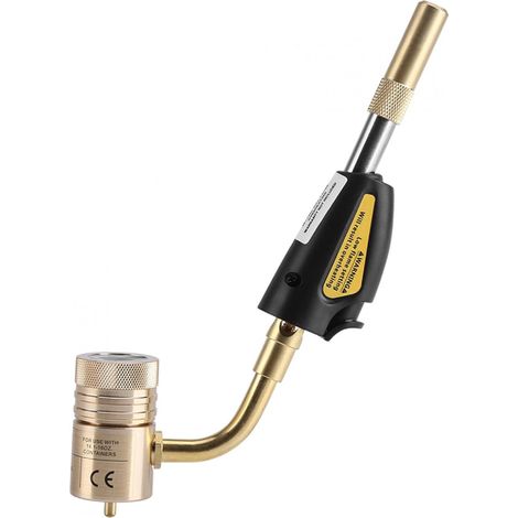 Cabezal Soplete Profesional para Gas MAPPRO  Encendido Piezoeléctrico  2200°C  Para Fontanería y Aire Acondicionado