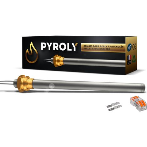 Bougie d'allumage poêle à granulés - 140mm - Ø9,9mm - 280 W - 230v - lc500 - Compatible Piazzetta / Superior / Jolly Mec / Interstoves / Invicta / MCZ / Freepoint / Red / Kausiflam / Skia (1/5)