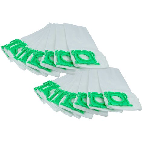 vhbw 20x Bolsa aspiradora compatible con Sebo Airbelt K1 Lemon, K1 Onyx, K3, K3 ECO Comfort aspiradora - vellón micro, 33,5 cm x 17 cm, blanco