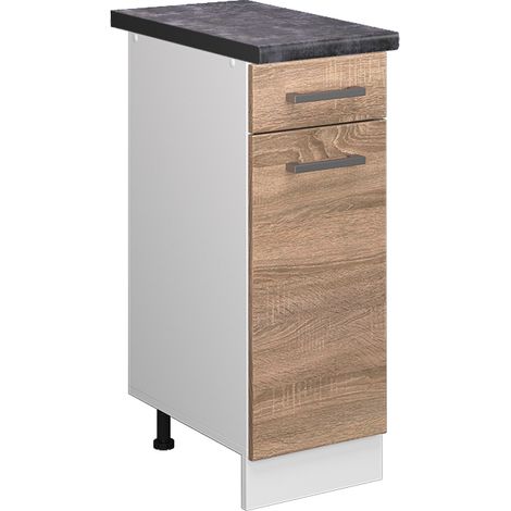 Mobiletto base per cucina R-Line, Sonoma, 30 cm , PL Antracite, Vicco