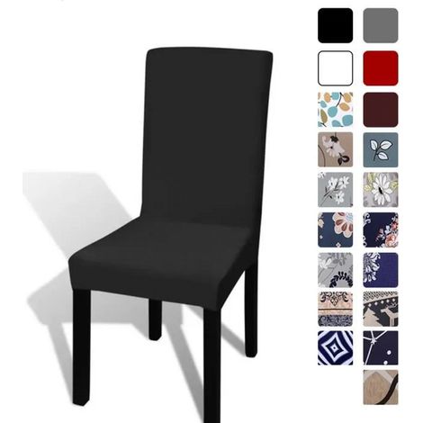 Housse de chaise extensible pour Salle à Manger - 6 pièces - Noir - Synthétique (1/4)