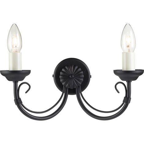 Elstead Chartwell - 2 Light Indoor Candle Wandleuchte Schwarz, E14 (1/5)