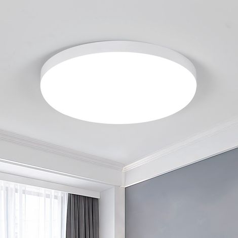 COMELY Plafoniera a LED, IP44 Impermeabile Lampada da Bagno Rotonda Piatta 32W 6000K Moderna Semplice e Sottile Lampada per Soggiorno Camera da Letto Cucina Balcone Corridoio Seminterrato Ufficio, 24C