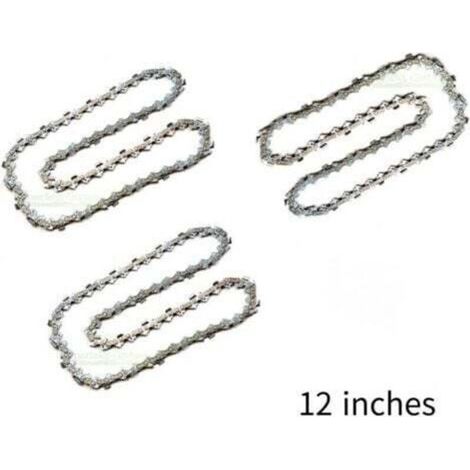 Lot de 3 Chaîne de Tronçonneuse pour Guide-Chaîne de 12" (30 cm), 45 Maillons d'Entraînement, Compatibles avec Dolmar, Echo, Bosch, Einhell et autres