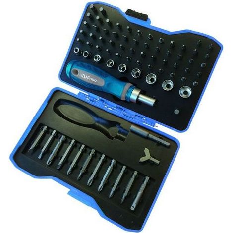 Giraviti Cricchetto Hu-Firma con Inserti e Bussole 76 Pezzi