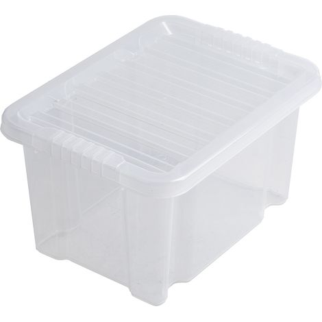 Bac de rangement RS PRO Transparent en PP Portable, 245mm x 325mm x 430mm ( Prix pour Paquet de 4 ) (1/2)
