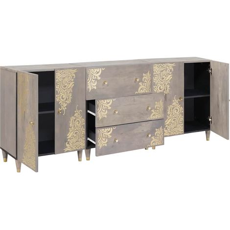 Maison Exclusive - Set di Armadi da Bagno 3 pcs Grigio e Oro 180 x 33 x 75 cm