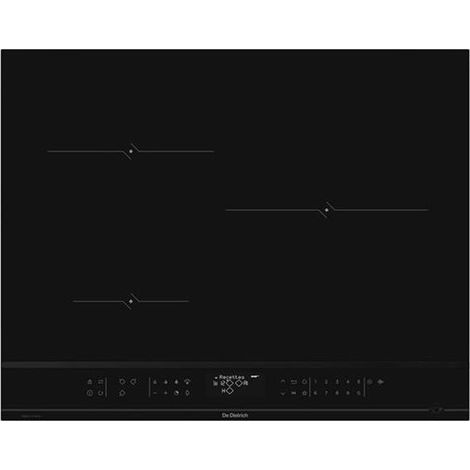 De Dietrich – Table induction 3 foyers 65 cm 3700 W – Écran LCD – Touches sensitives – DTRI432B (1/4)