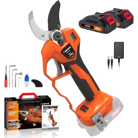 Sécateurs électriques 40MM avec 2 Batteries 2000mAh Brushless Sans fil Coupe branches, Ciseaux Compatible 18V Batterie (1/5)