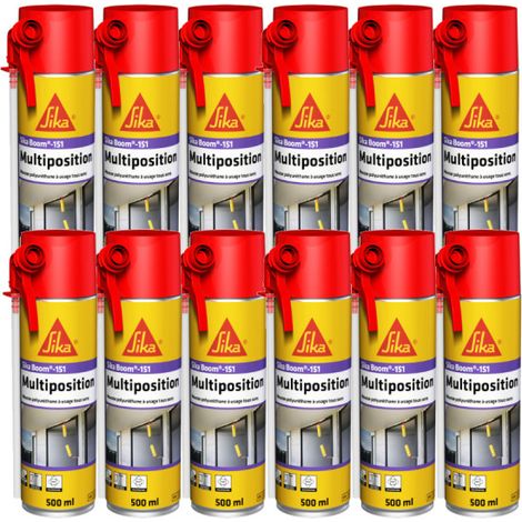 Set di 12 schiume poliuretaniche SIKA - SikaBoom 151 Multiposition - 500 ml