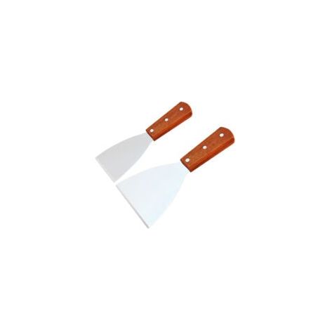 2 pièces Spatules Acier Inoxydable avec Manche Lot de Grattoirs Pâtisserie Polyvalents pour Pizza Steak et Gâteaux Outils de Cuisine Grand Petit (1/5)