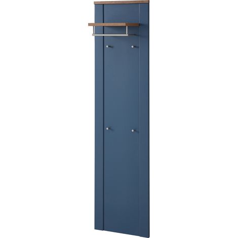 Garderobenpaneel schmal, matt blau mit Eiche DEVON-36 Landhausstil, 48 cm breit (1/4)