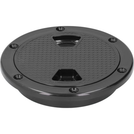 Plaque de pont de bateau ronde de 10 cm (4 pouces) en ABS anti-UV, couvercle de trappe d'inspection, accessoire marin noir (1/5)