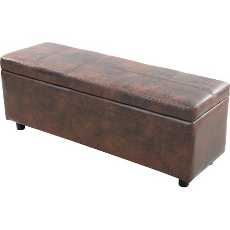 Panca contenitore 118 x 37 x 43 cm marrone 030008966