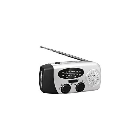 Radio d'urgence 2026 améliorée avec manivelle, panneau solaire, lampe torche et batterie externe de 2000 mAh SOS radio AM/FM radio météo portable NOAA. (1/5)