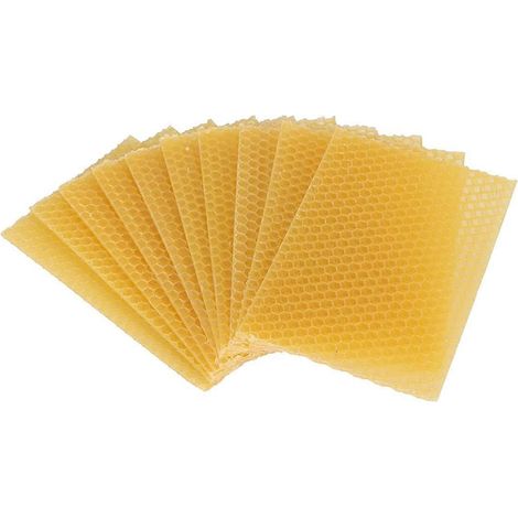 Feuilles de cire d'abeille, feuilles de cire gaufrée, cire gaufrée pour cadres d'abeilles, feuilles de nid d'abeilles naturelles, abeilles (1/5)
